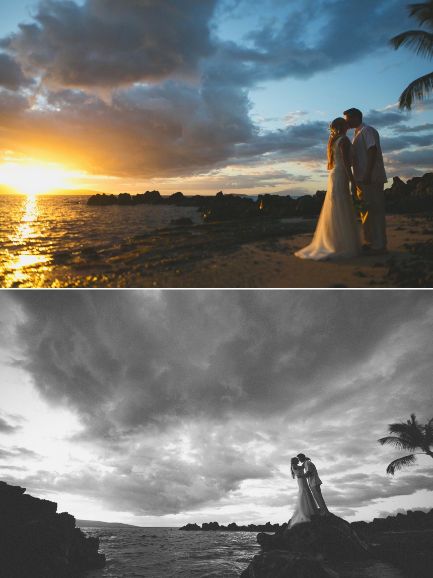 sunset beach wedding photos